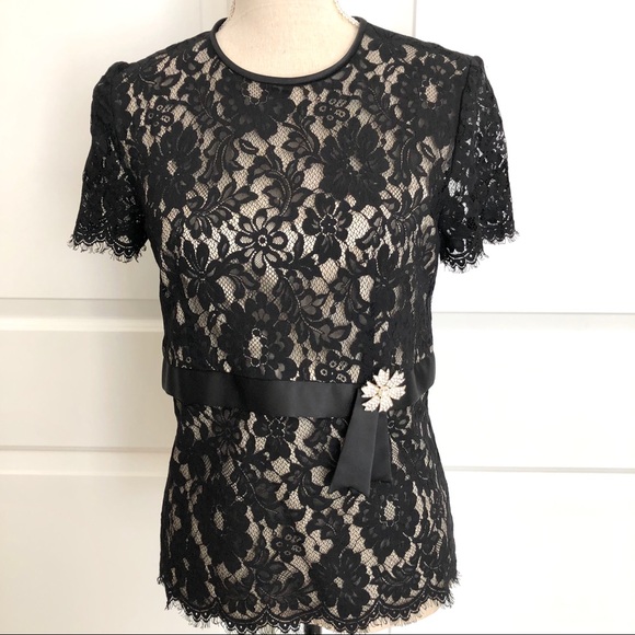 ✨Talbots Black Lace Special Occasion Top - Picture 1 of 8